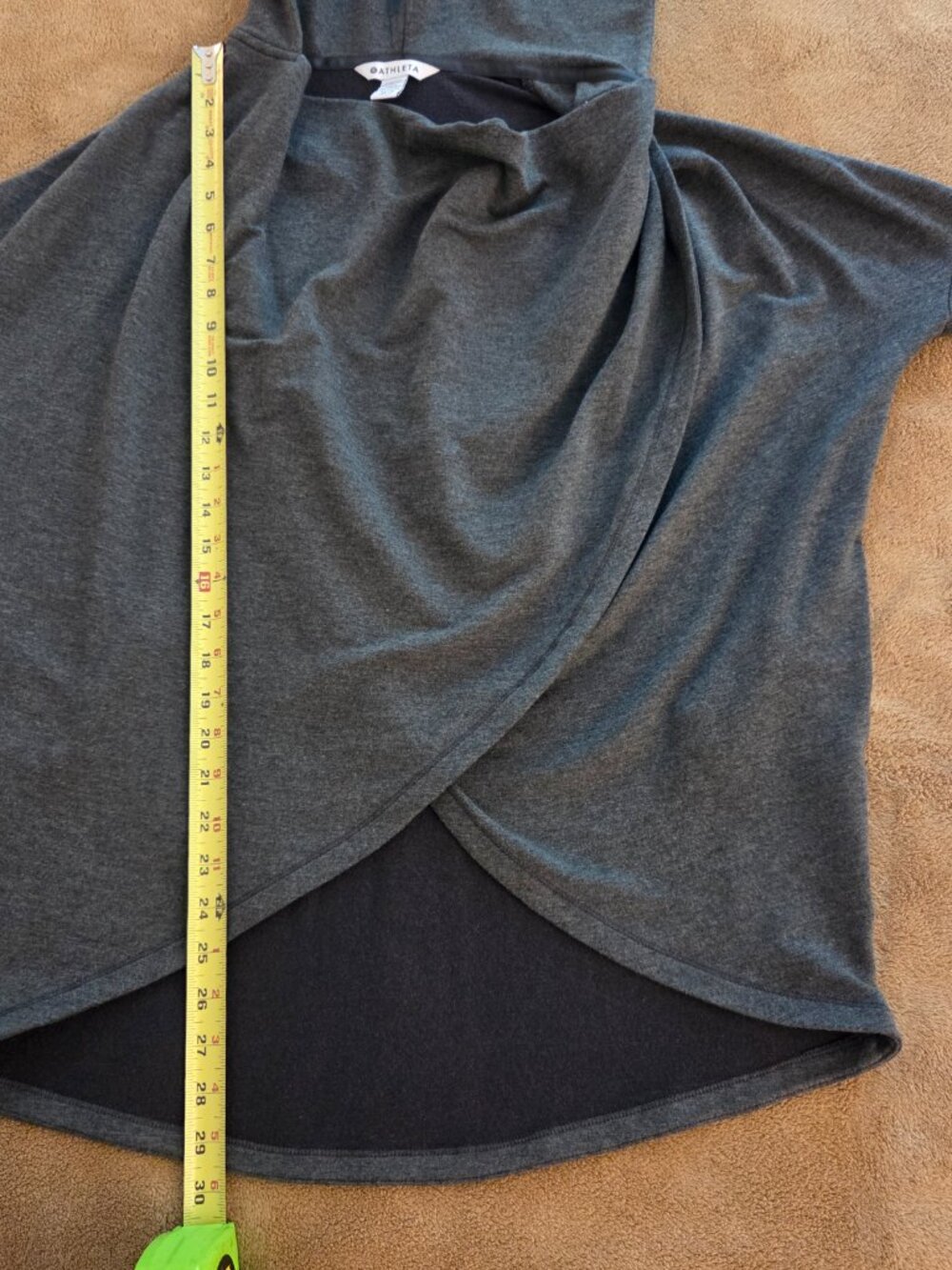 ATHLETA Purana Wrap Womens XS/S Charcoal Gray Oversized Sweatshirt Hoodie Flowy - Picture 12 of 12